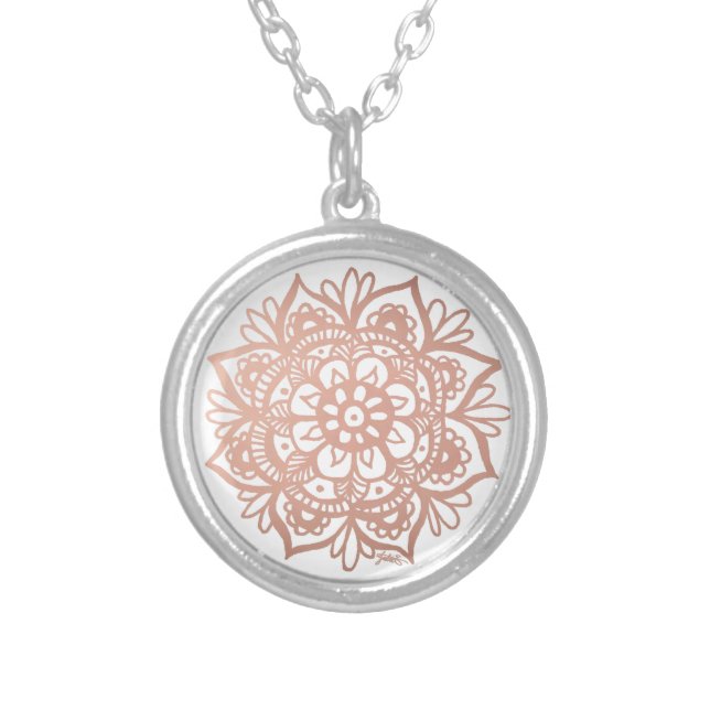 Rose Gold Mandala Necklace (Front)