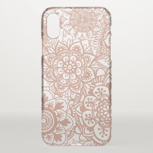 Rose Gold Mandala Pattern iPhone XS Case