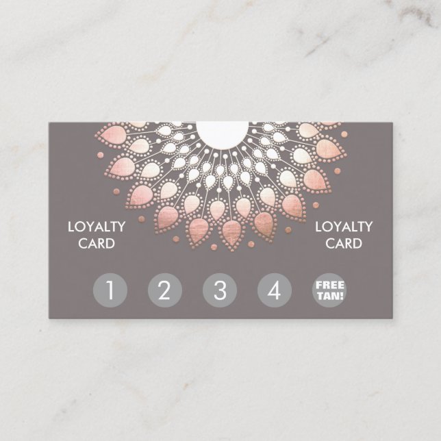 Rose Gold Mandala Spray Tan Loyalty Punch (Front)