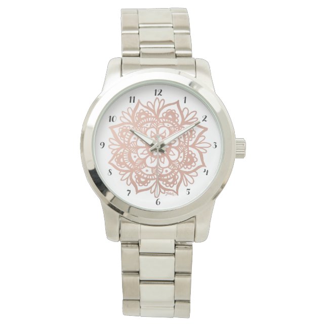 Rose Gold Mandala Watch (Front)