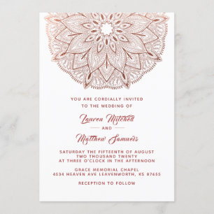 Rose Gold Mandala Wedding Invitation