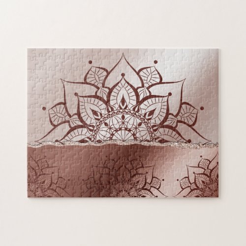 Rose Gold Mandala  yoga zen Jigsaw Puzzle