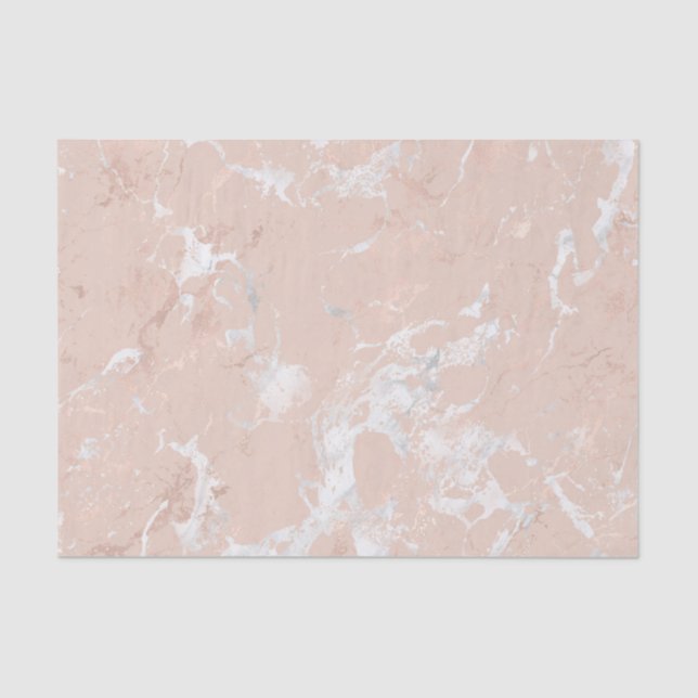 Rose Gold Marble 3, Decoupage or Gift Bag Stuffing Tissue Paper (Front)