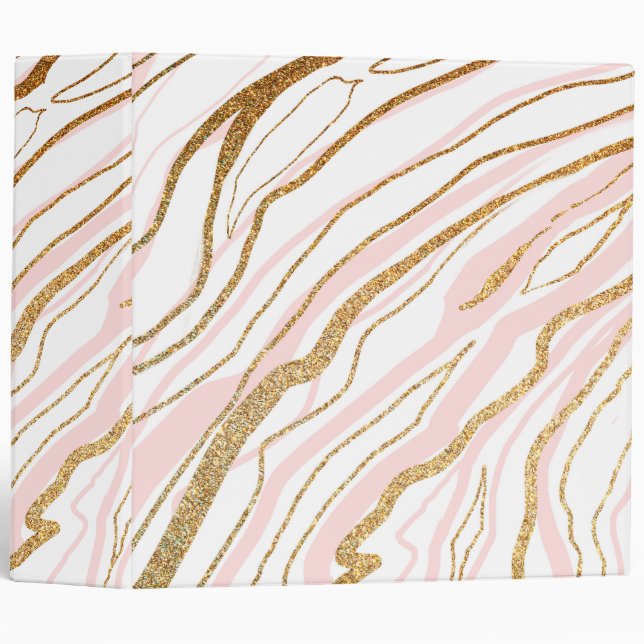 Rose Gold Marble 3 Ring Binder (Front/Spine)