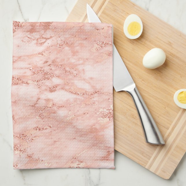 Rose Gold Marble 7 Kitchen Towel (Quarter Fold)