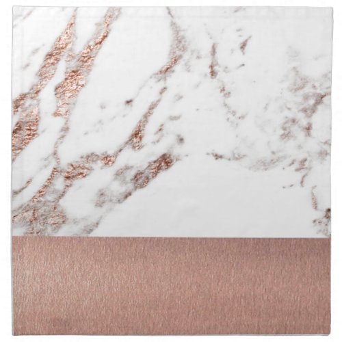 Rose gold marble and foil napkin