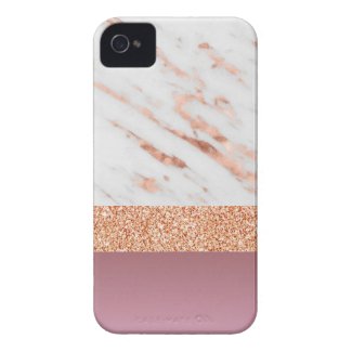 Rose Gold Marble and Glitter Art Effect Phone Case