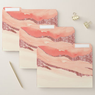 Rose Gold Marble and Glitter File Folder