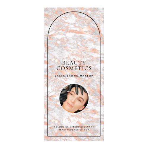 Rose Gold Marble Arch Beauty Business Price List  Rack Card