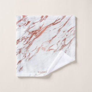 Rose Gold Marble Bath Towel Set