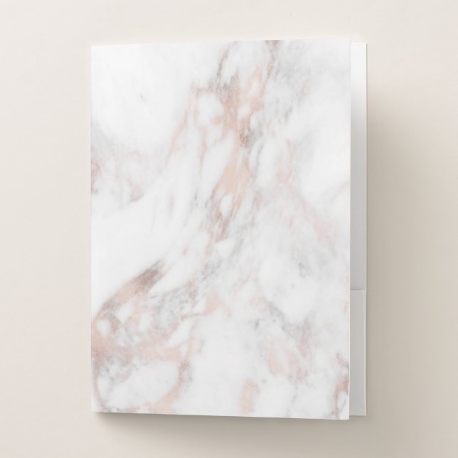 Rose Gold Marble Blank Template Create Your Own Pocket Folder (Front)