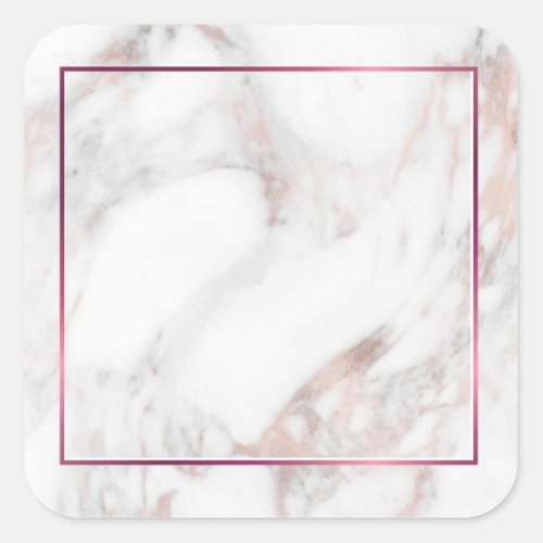 Rose Gold Marble Blank Template Custom Modern Square Sticker