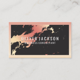 Rose Gold Marble Border Business Card