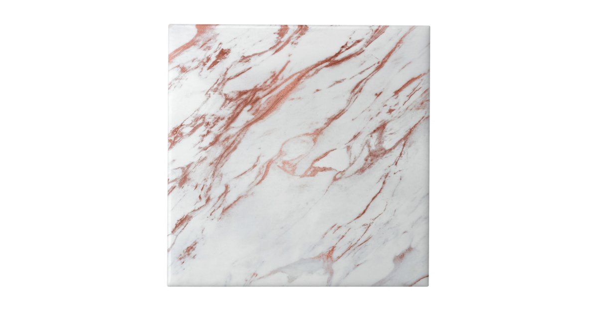 Rose Gold Marble Ceramic Tile Zazzle