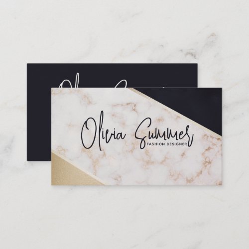 Rose Gold Marble Champagne Texture Business Card