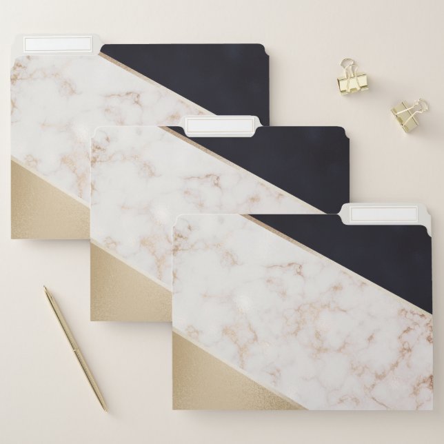 Rose Gold Marble Champagne Texture File Folder (Set)
