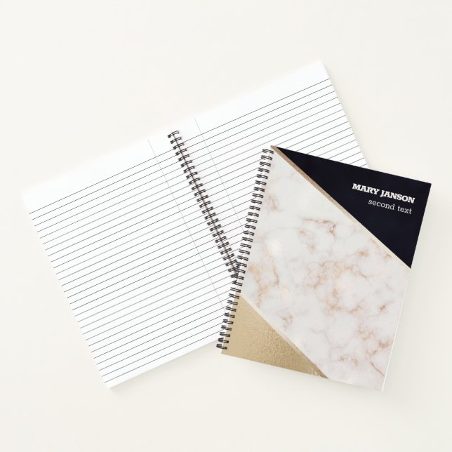 Rose Gold Marble Champagne Texture Notebook (Inside)
