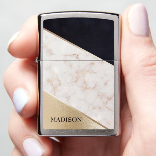 Rose Gold Marble Champagne Texture Zippo Lighter