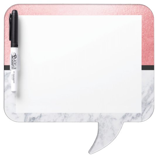 Rose Gold Marble Classic Square Speech Bubble Dry Erase Board