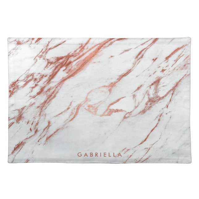Rose Gold Marble Cloth Placemat (Front)