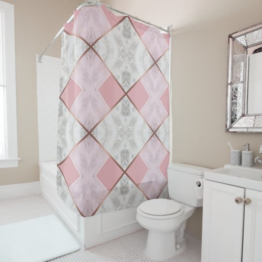 Rose Gold Marble Copper Effect Shower Curtain Zazzle Com