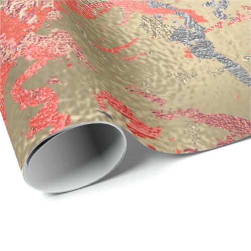 Rose Gold Marble Coral Copper Urban Abstract Wrapping Paper