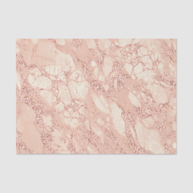 Rose Gold Marble, Decoupage or Gift Bag Stuffing Tissue Paper (Front)