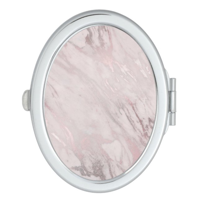 Rose Gold Marble Design Compact Mirror (Side)