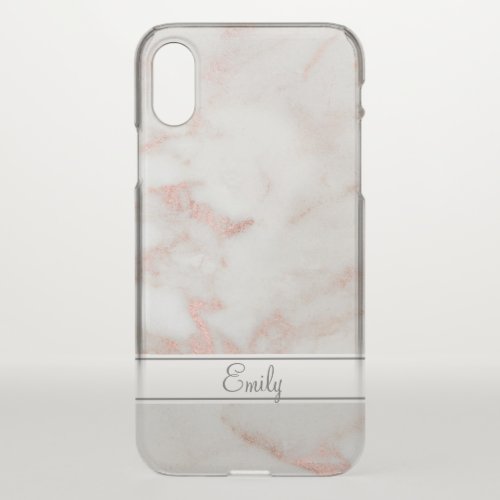Rose Gold Marble Design iPhone X Case