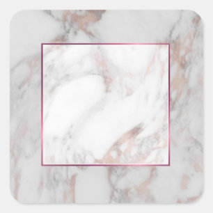 Rose Gold Marble Elegant Blank Template Trendy Square Sticker