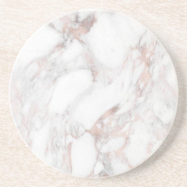 Rose Gold Marble Elegant Trendy Template Coaster (Front)