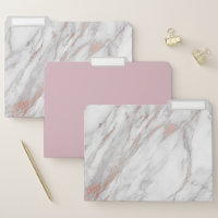 Rose Gold Marble File Folders Set of 3