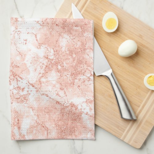 Rose Gold Marble Glitter 2 Kitchen Towel