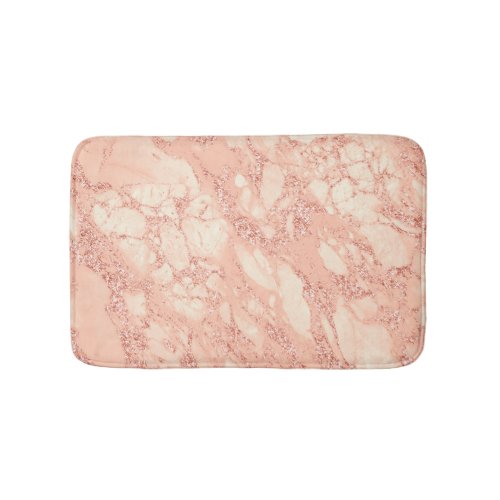 Rose Gold Marble Glitter 3 Bath Mat