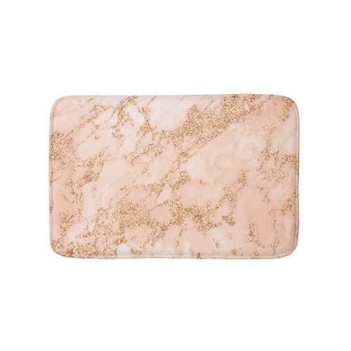 Rose Gold Marble Glitter Bath Mat