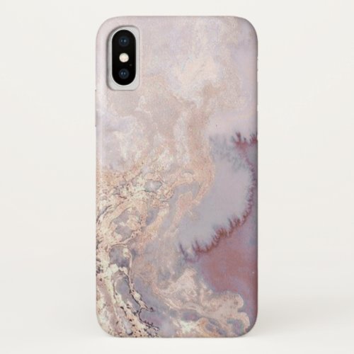 Rose Gold Marble Glitter design iPhone X Case