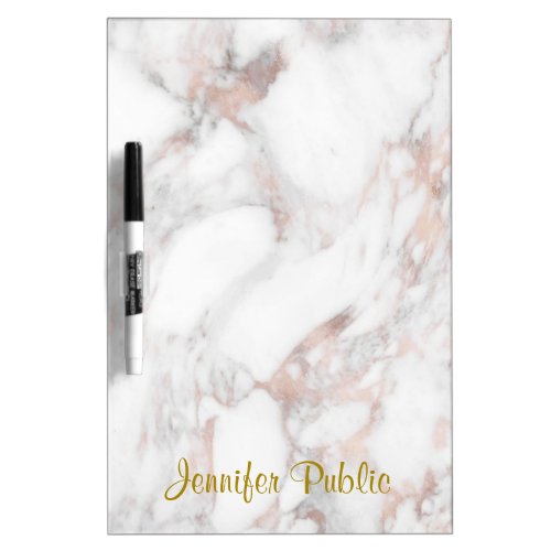 Rose Gold Marble Hand Script Modern Template Dry Erase Board