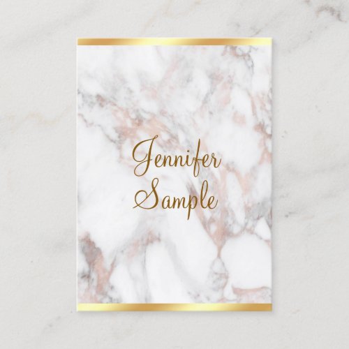 Rose Gold Marble Handwritten Script Template Business Card