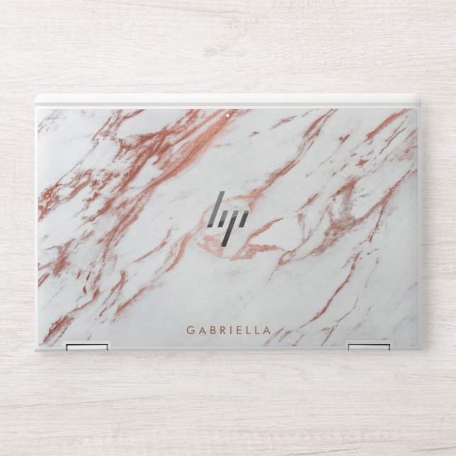 Rose Gold Marble HP Laptop Skin (Front)