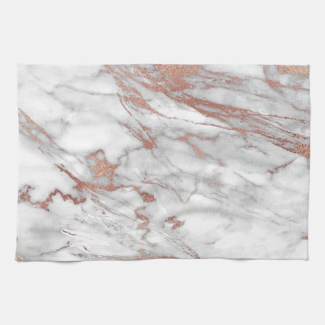 Rose Gold Marble Kitchen Towel (Horizontal)