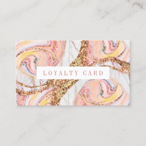 Rose Gold  Marble Lashes Brow Makeup Artist Loyalty Card