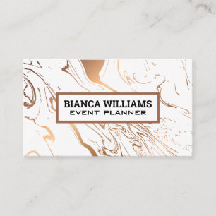 Rose Gold Marble Liquify Background Business Card