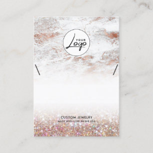 Rose Gold Marble Logo Necklace Bracelet  Business Card