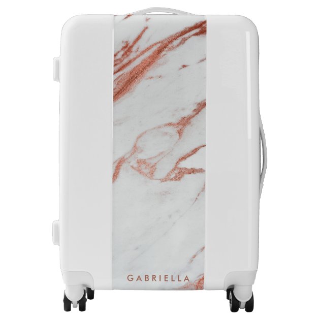 gold marble luggage