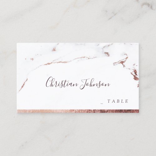 Rose gold marble luxury modern wedding place cards