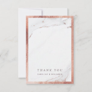 Rose gold marble luxury modern wedding thank you