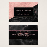 Rose Gold Marble Makeup Artist Hair Stylist Custom Business Card