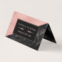 Rose Gold Marble Makeup Artist Hair Stylist Custom Business Card