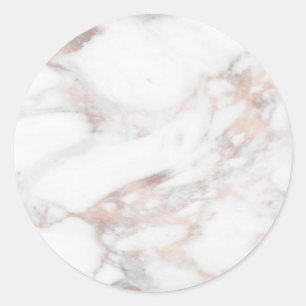 Rose Gold Marble Modern Elegant Blank Template Classic Round Sticker