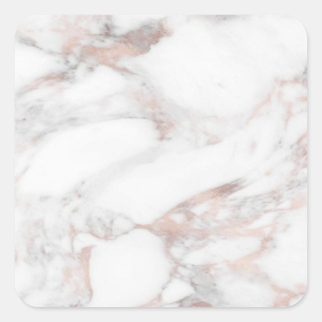 Rose Gold Marble Modern Elegant Blank Template Square Sticker (Front)